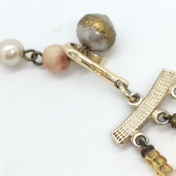 VINTAGE JAPAN 60s BEAD AB AURORA BOUREALIS MULTI LAYER COLLAR CHOKER NECKLACE - Picture 13 of 16